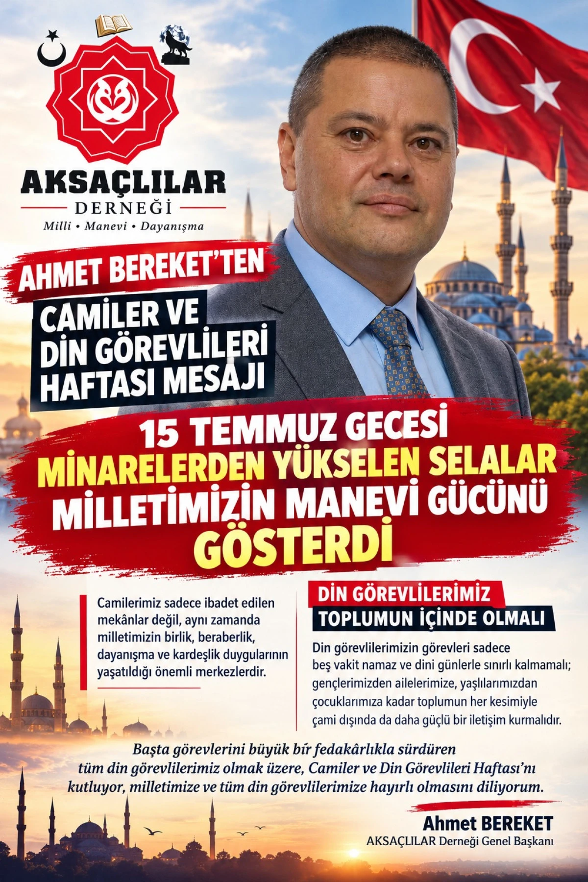 &ldquo;CAMİLER SADECE İBADET DEĞİL, MİLLİ VE MANEVİ BİRLİĞİMİZİN DE MERKEZİDİR&rdquo;