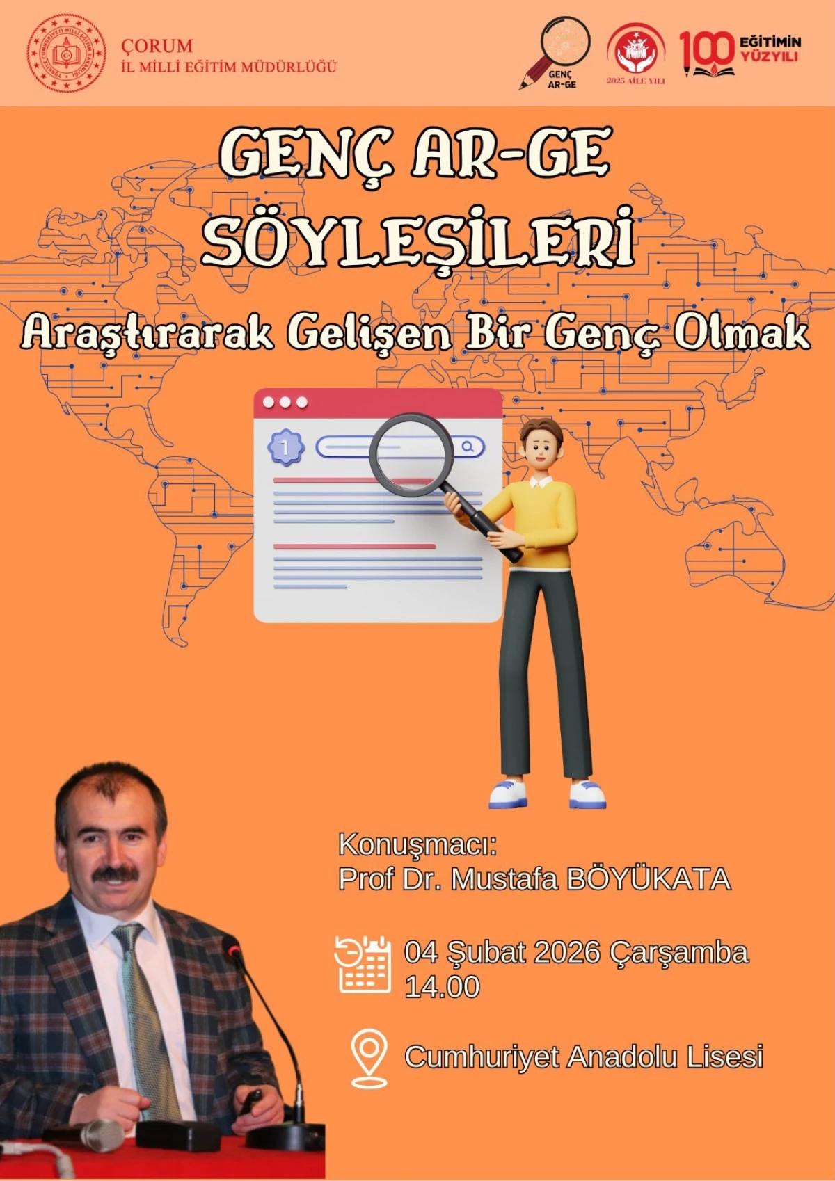*&Ccedil;orum&rsquo;da liseli gen&ccedil;lerle &ldquo;Araştırarak Gelişen Bir Gen&ccedil; Olmak&rdquo; konulu s&ouml;yleşi ger&ccedil;ekleştirildi