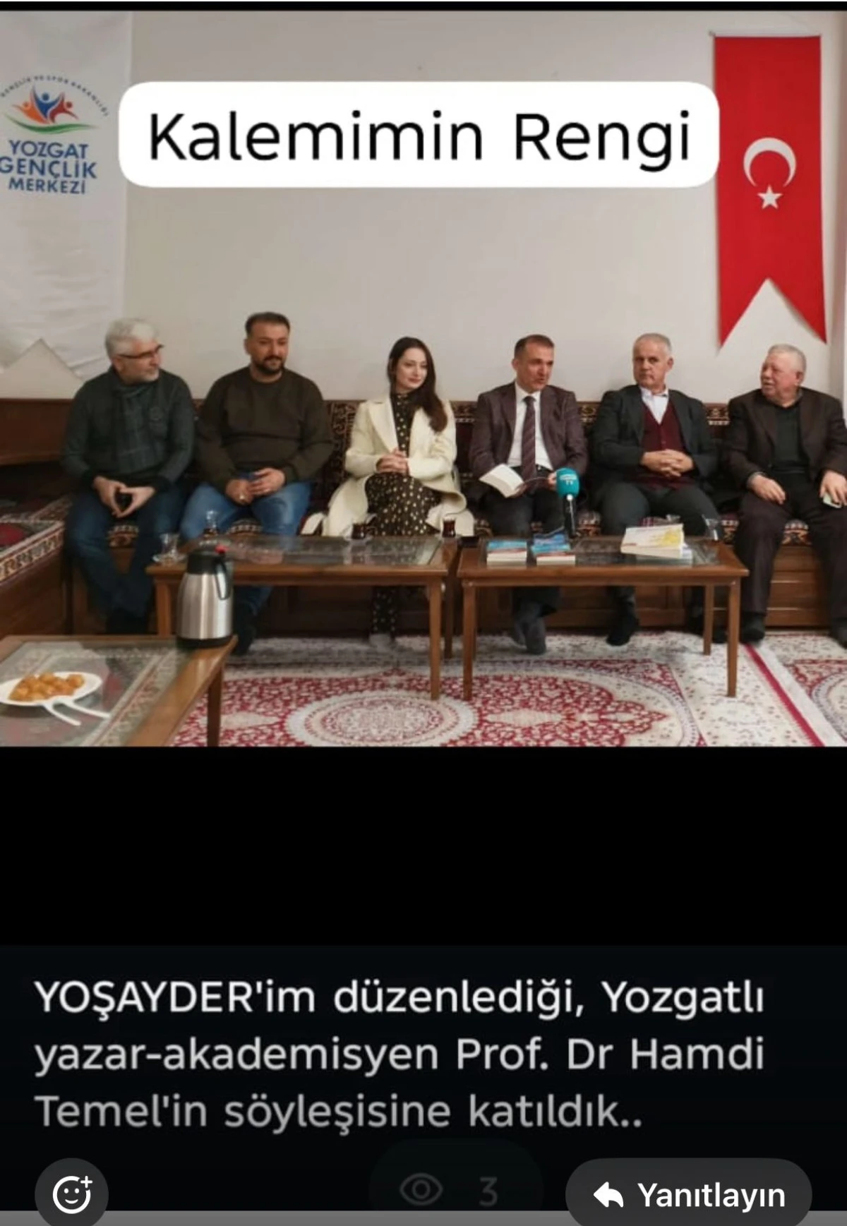 Yozgat&rsquo;ta Bilim ve Edebiyat Buluşması: Prof. Dr. Hamdi Temel S&ouml;yleşi Programı